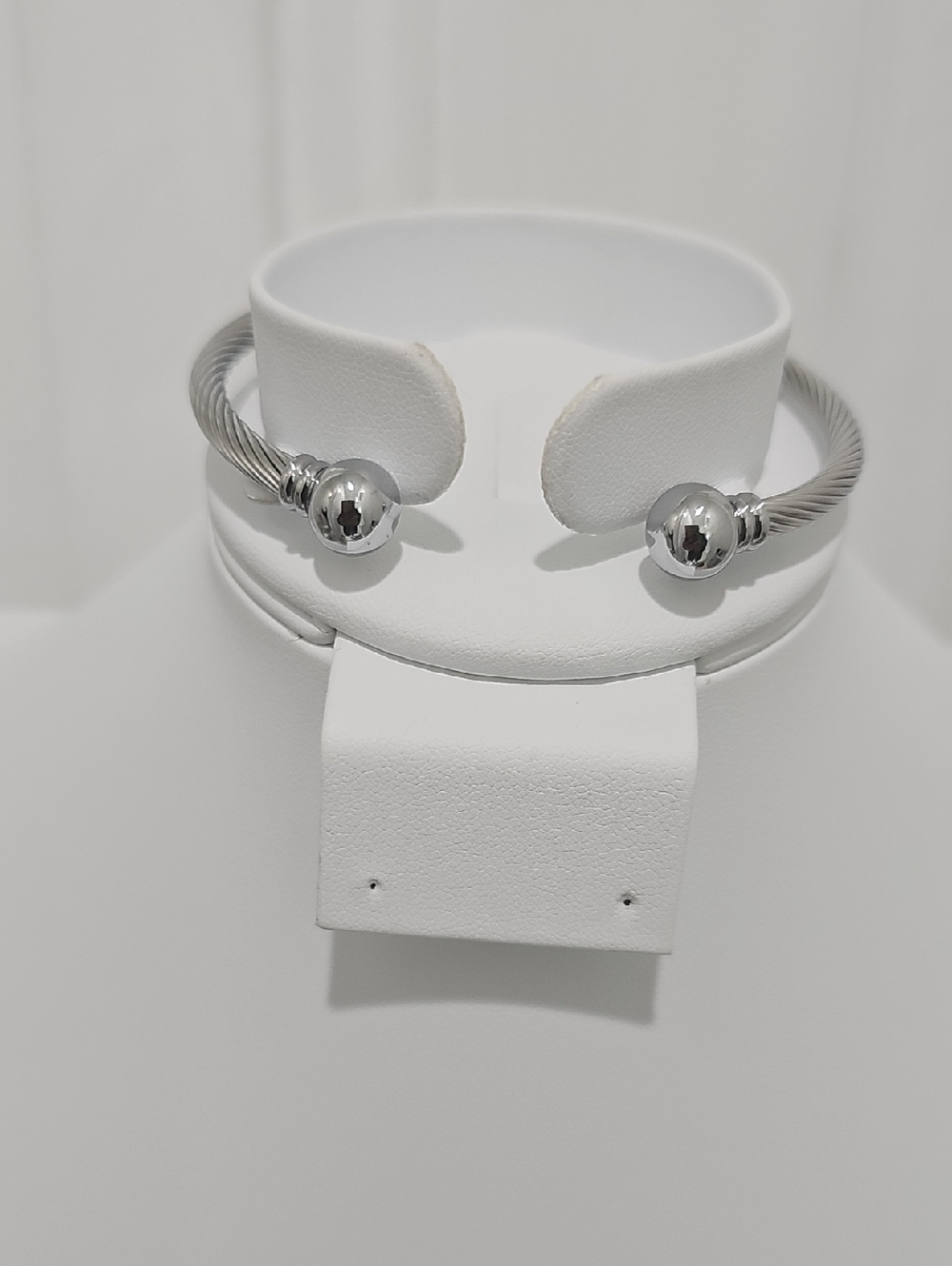 Silver Open Cable Cuff Bracelet